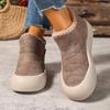 Botas de Invierno de Felpa para Mujer de Piel Sintética Suaves Cálidas y Ligeras Color Beige Amigable con Diseño de Caña Baja