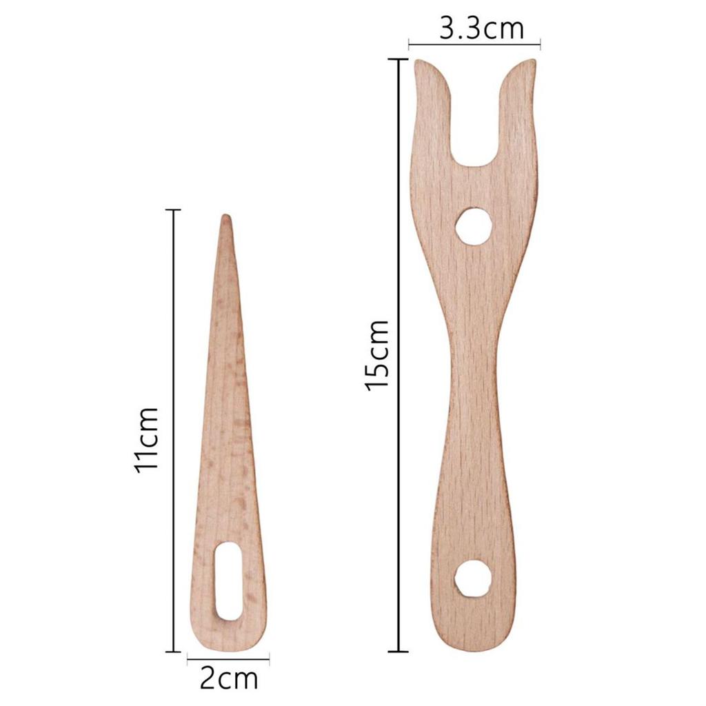 2x Knitting Fork and Eye Needle Kit Crafts Accessories Portable Knitting Ancient Cording Tool Lucet Fork Crocheters DIY Knitters