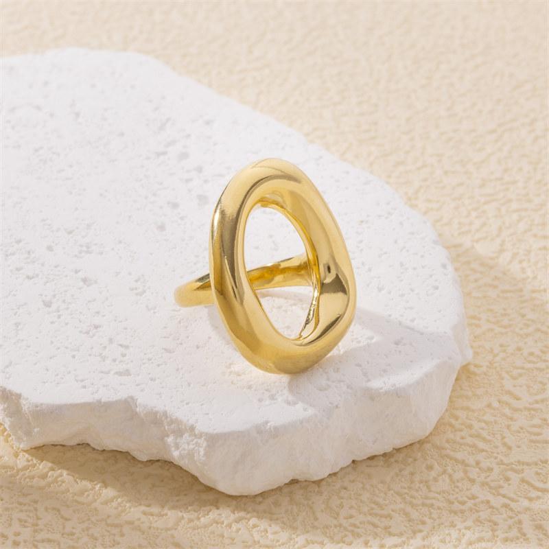 Stainless Steel Chunky Rings For Women Gold Waterproof Women's Hyperbole Large Ring Simple Geometric Aesthetic Female Ring