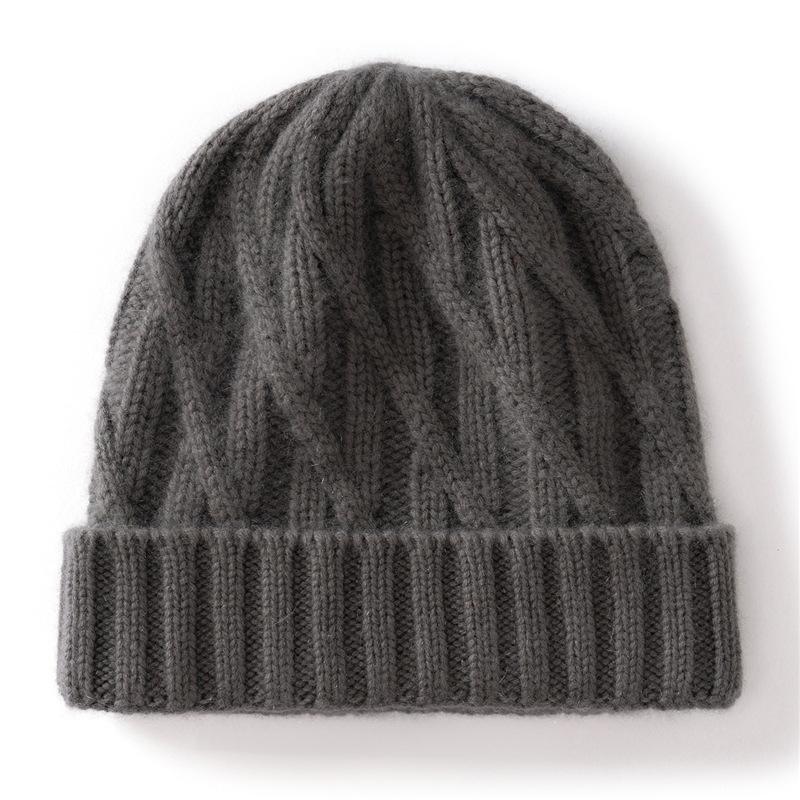 Cashmere Autumn and Winter New Unisex Cable Thick Casual Warm Ear Protection Coldproof Knitted Hat