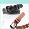 Pu Leather Belt With Double Line Decor For Women And Men Stylish Waist Accessory