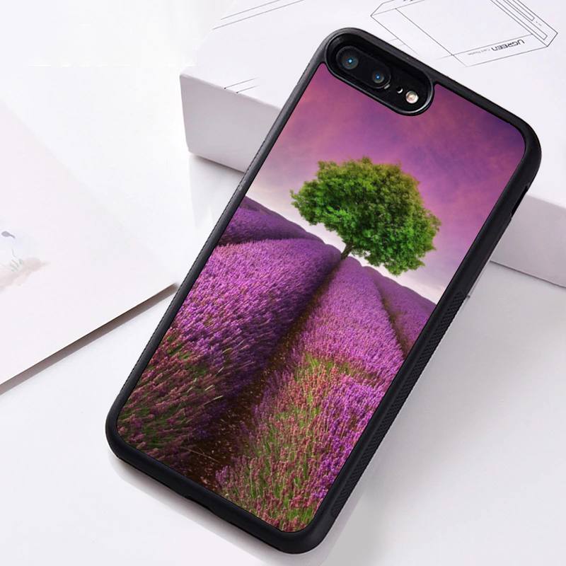 Einfache lavendel-lila Blumen Handyhülle Gummi Für iPhone 12 11 Pro Max Mini XS Max 8 7 6 6S Plus X 5S SE 2020 XR Hülle
