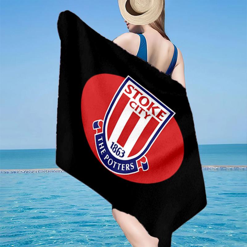 1PC Stoke City Football Club Beach Towel - Soft, Absorbent Microfiber, Lightweight, Ideal for The Beach, Parties, Travel, Camping Fan Gifts