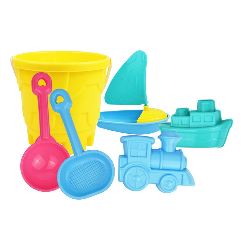 Kids Childrens Pool Floats for 10-12 Sand Toy Playset 8 Pieces With Foldable Bucket Sand Moulds Shovel And Mesh Sandbox for Toddlers Age 3-5