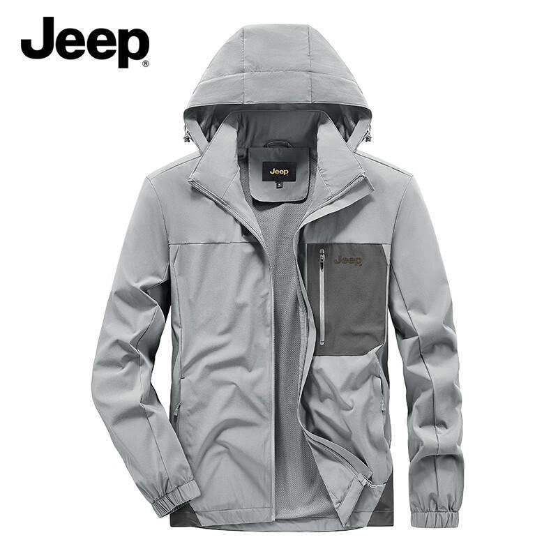 Jeep Men s Spring Autumn Loose Hooded Casual Jacket L