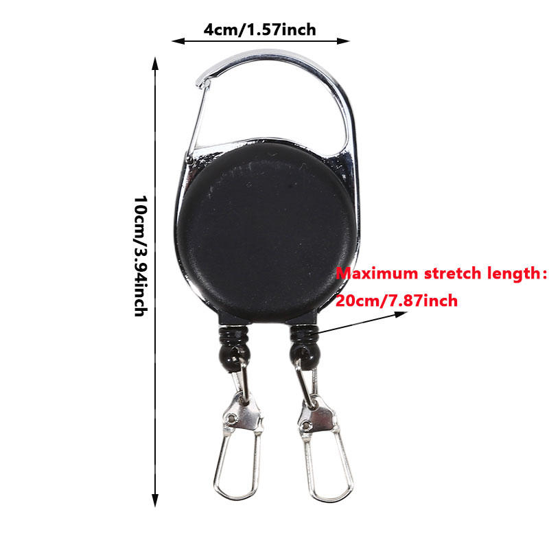 

Висувна бейдж-котушка з двома кінцями та тримачем для посвідчення особи зі швидким відстібанням для роботи, офісу, школи One Size чорний