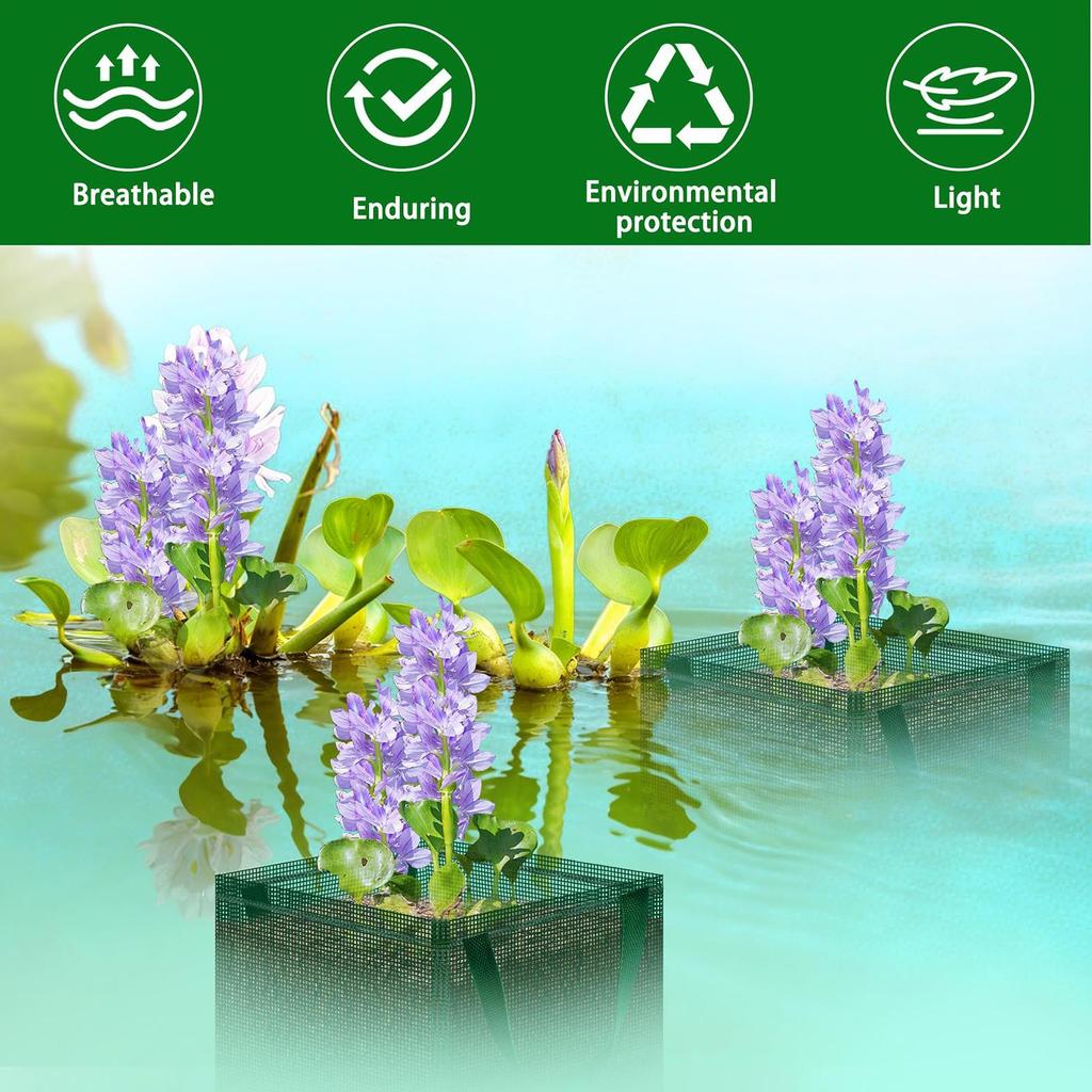 Aquatic Plant Basket Foldable Reusable Mesh Plant Basket Breathable Lily Pots Container for Aquarium Pool Garden Water Lily
