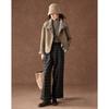 Women's Reversible Suede & Merino Wool French Retro Stand Collar Coat