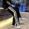 Men's  Wide Leg Sweatpants Plus Size Street Sweatpants Side Button Loose Pants Casual Split Basketball Pants Sport Trousers