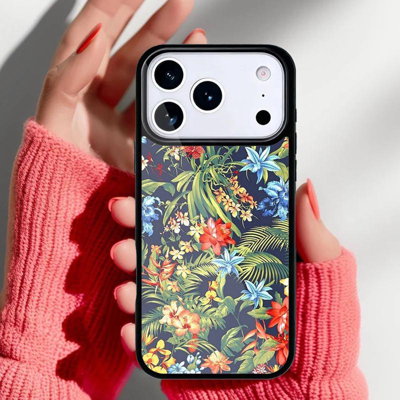 Tropical aloha Hibiscus Pattern Phone Case for iPhone 17 Air 16e 15 14 13 Pro Max Back Cover for 12 11 Pro Coque