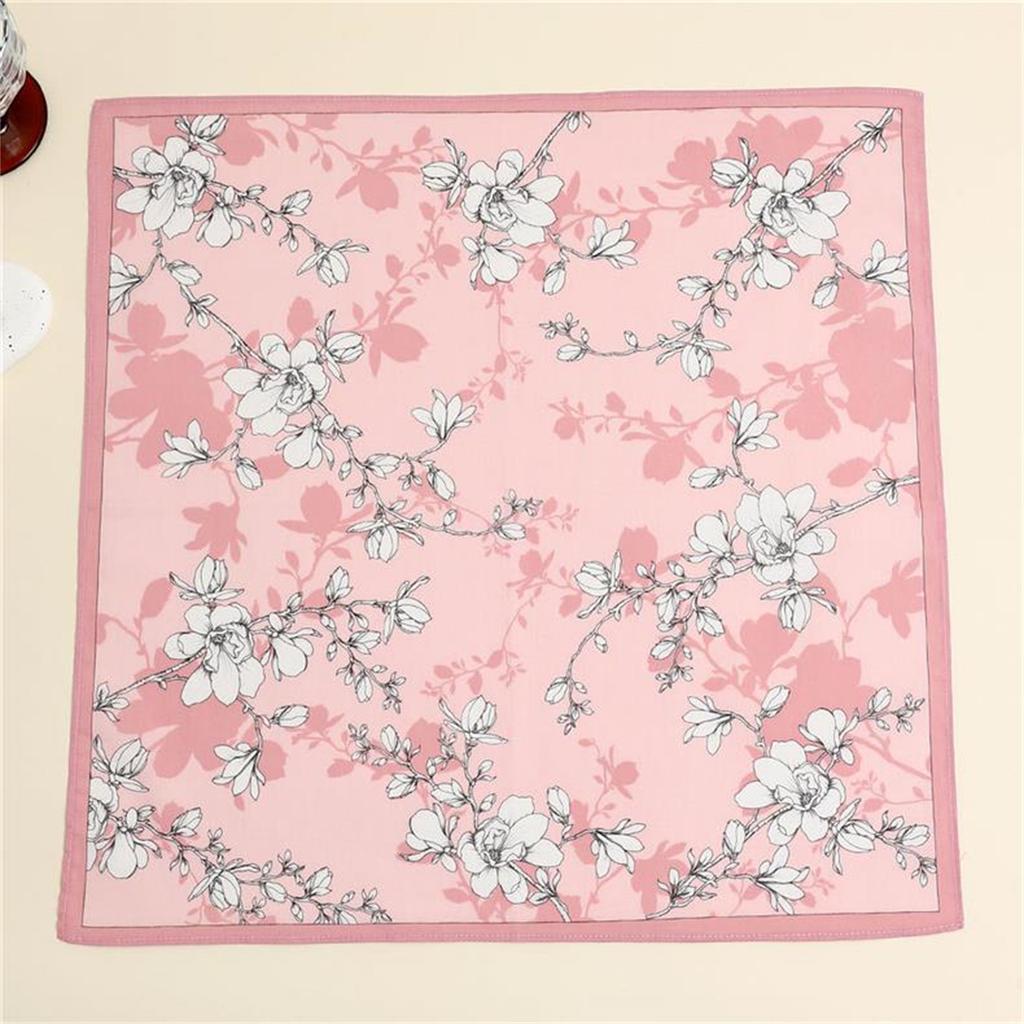 Lady Square Handkerchief Cotton Flower Women Child Print Face Hand Towel Hanky Wedding Christmas Gift
