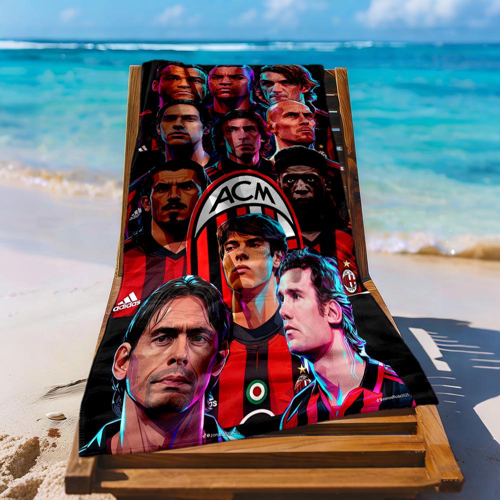 Ac Milan Beach Towel Quickdry Soft Microfiber Comfortable Lightweight