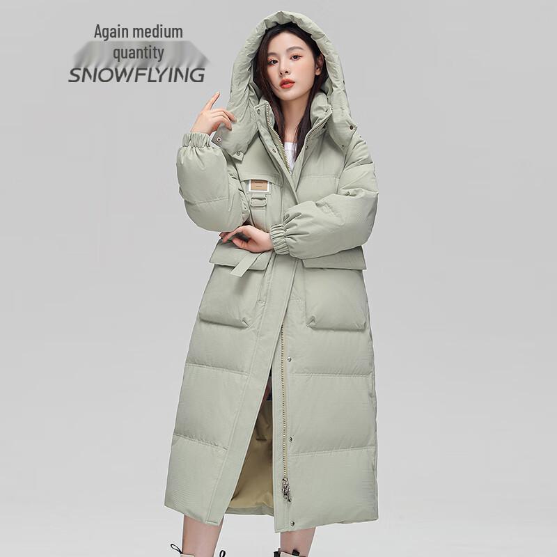 SNOWFLYING Women's Mid-Length Hooded Down Jacket