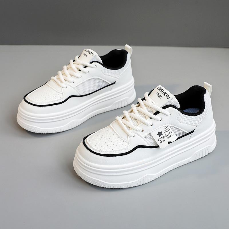 

F161 Новые белые туфли с сетчатой ​​поверхностью, женские летние туфли на платформе, сетчатые туфли, увеличивающие рост, дышащие, износостойкие, женская обувь, повседневная спортивная обувь 40