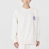 MLB Cashew Flower Sweatshirts Unisex Ecru Crew Neck Moderate Regular 3AMTI0126-50CRS