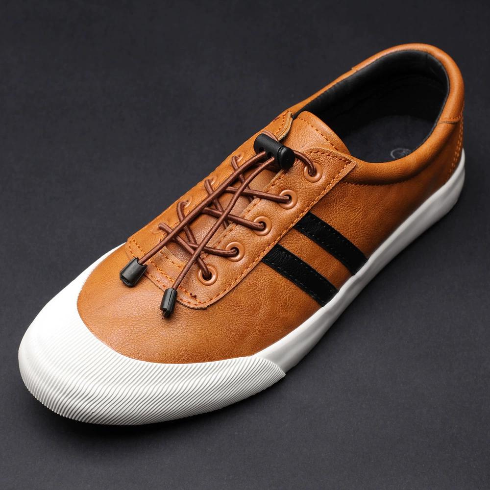 Schuhe für Herren Leder Freizeitschuhe Mode Schnürschuhe Freizeit Gestreifte Flache Schuhe für Mann Frühling Herbst Coole Slipper