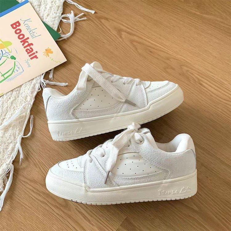 

National niche platform white shoes women s new autumn breadboard shoes student versatile casual shoes 35 бежевый