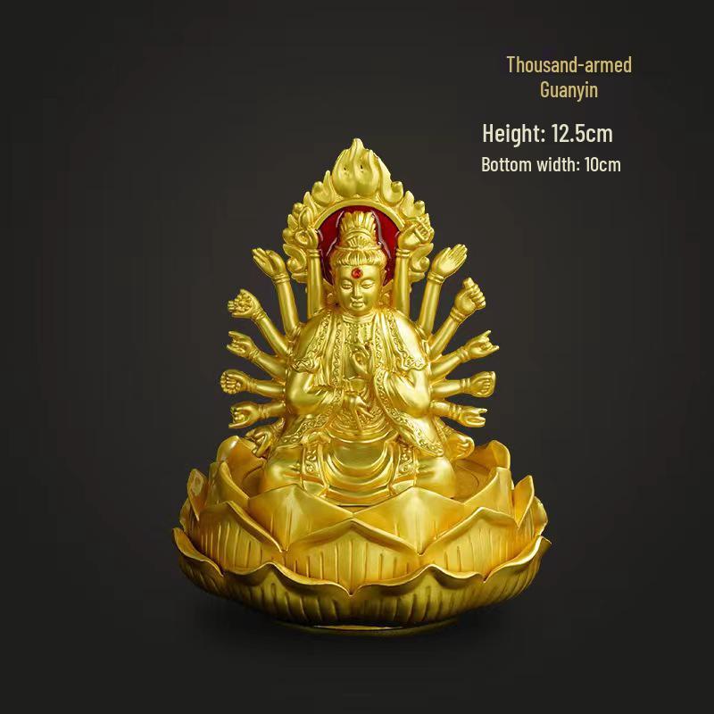 Alloy Double-Sided Thousand-Hand Guanyin Dashboard Ornament with Perfume Base