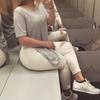 Women's Premium Quality Long T-shirt Round Neck Short Sleeve Split Tops Casual Dress