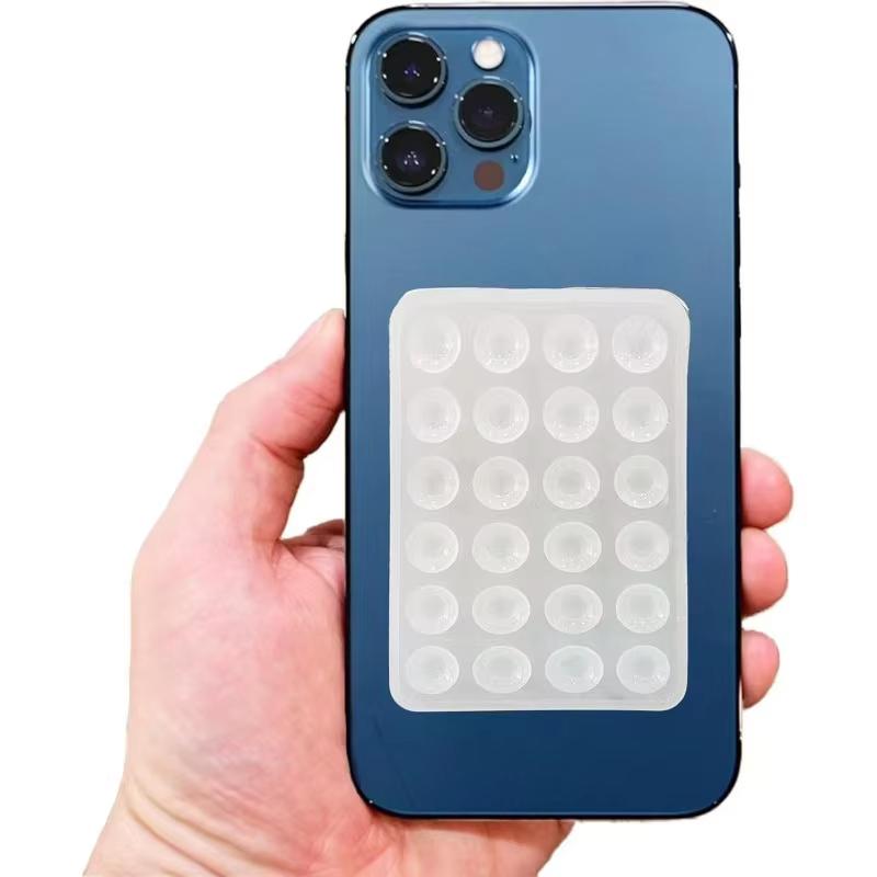 1pcs Multifunctional Mobile Phone Silicone Suction Cup 24 Square Mobile Phone Single-Sided Case AntiSlip Holder Mount Suction