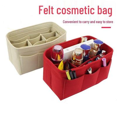 Borsa Organizer da Viaggio Multifunzionale in Feltro di Grande Capacità per Trucco e Articoli da Toeletta