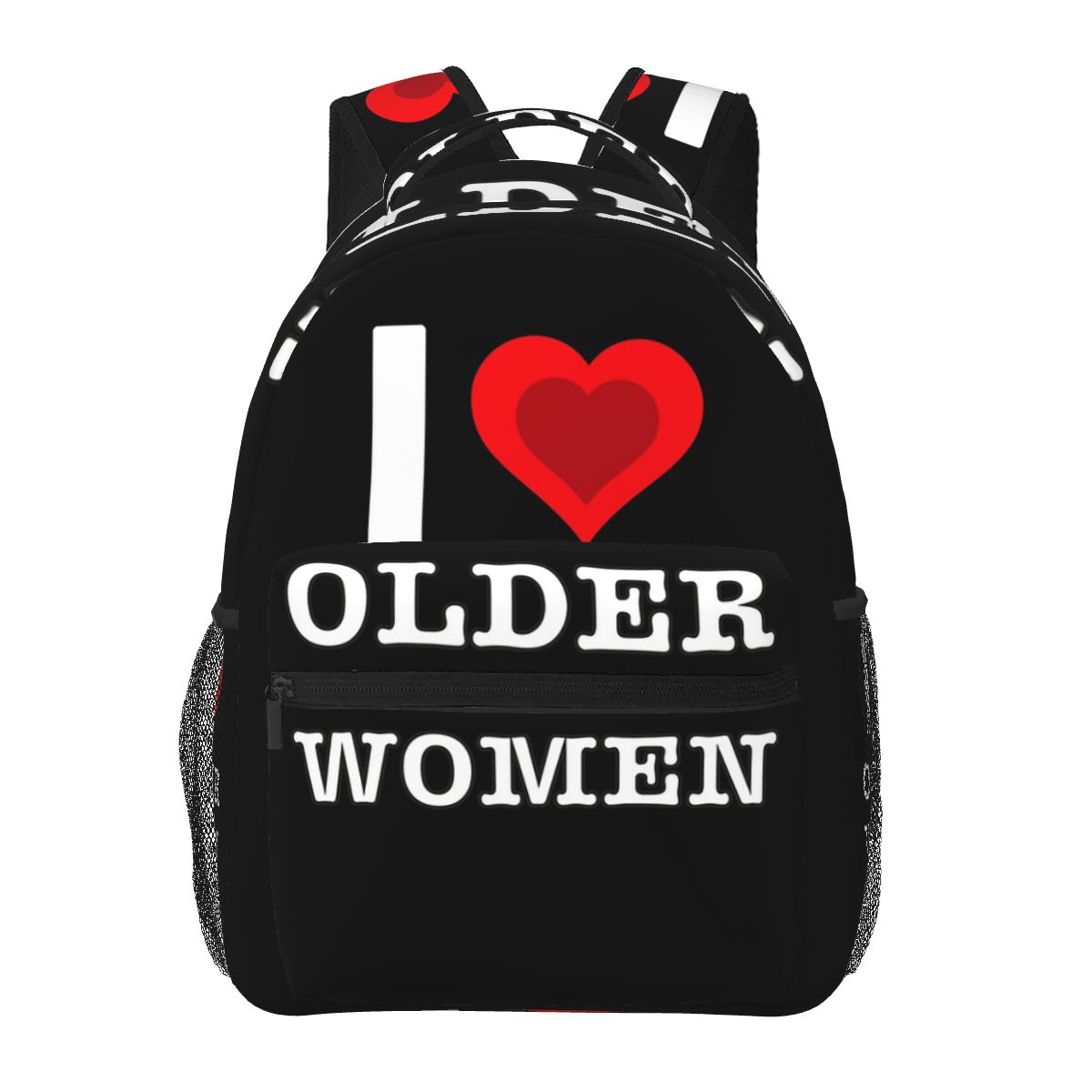 J'aime les femmes plus âgées Meme Drôle Sac à Dos Étudiant Sac d'École Randonnée Voyage Sac à Dos de Jour pour Garçons Filles Mode Sac à Livres Sacs à Bandoulière One Size