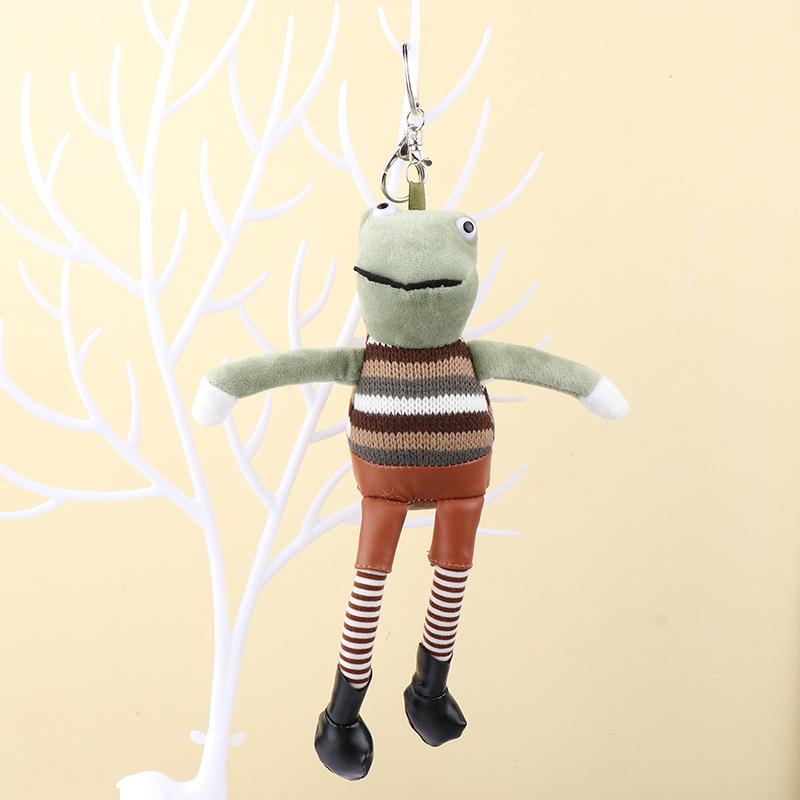 1Pc Plush Funny Cartoon Leather Pants Frog Plush Keychains Pendant Bag Ornaments Soft Stuffed Animal Toy Kids