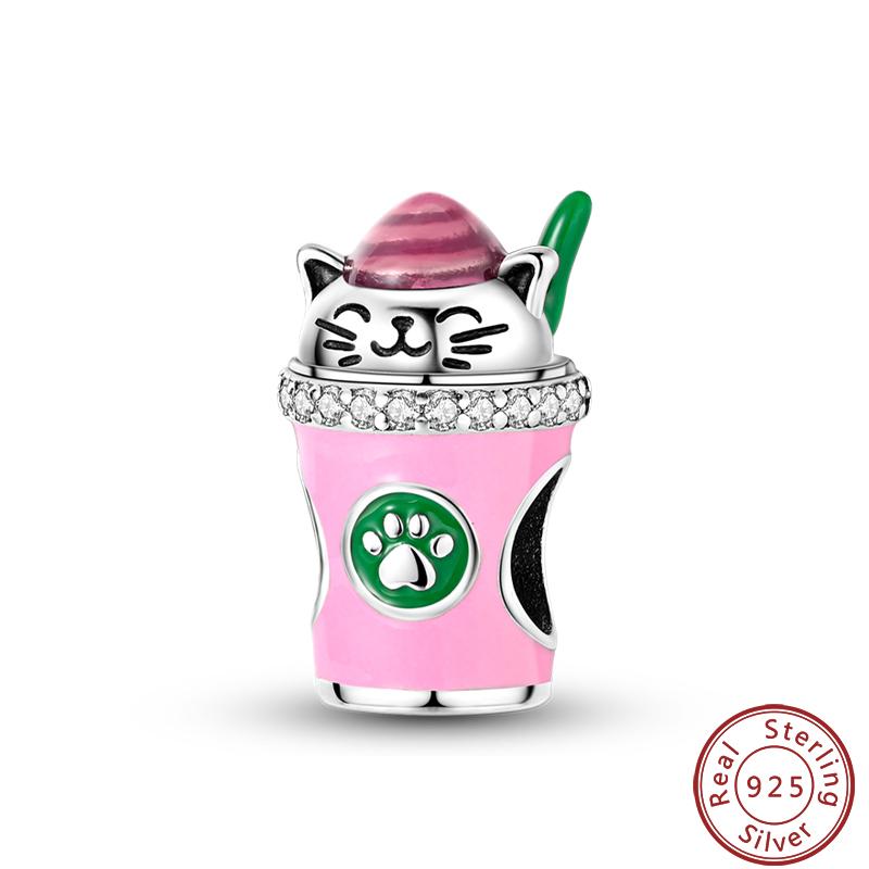 Dessert Afternoon Tea Series Copper Coffee Cake Pizza Fries Sweet Charms Beads 3Mm Diy Fine Jewelry Making