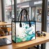 Watercolor Wave Print Portable Casual Large Capacity Shopping Tote Bag