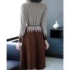 Autumn and Winter Knitted Dress Women's Waist-cinching and Stylish Knitted Sweater Dress Casual Half Turtleneck Sweater