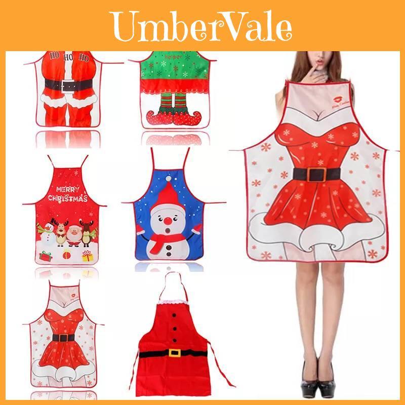 Festive Christmas Apron Stylishly Printed Fabric Costume For Holiday Cheer And Joy