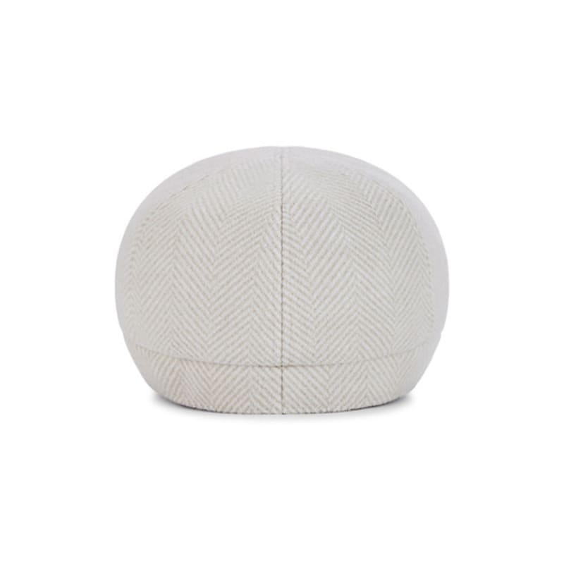 VARZAR VA Studded Herringbone Slim Newsboy Cap Ivory