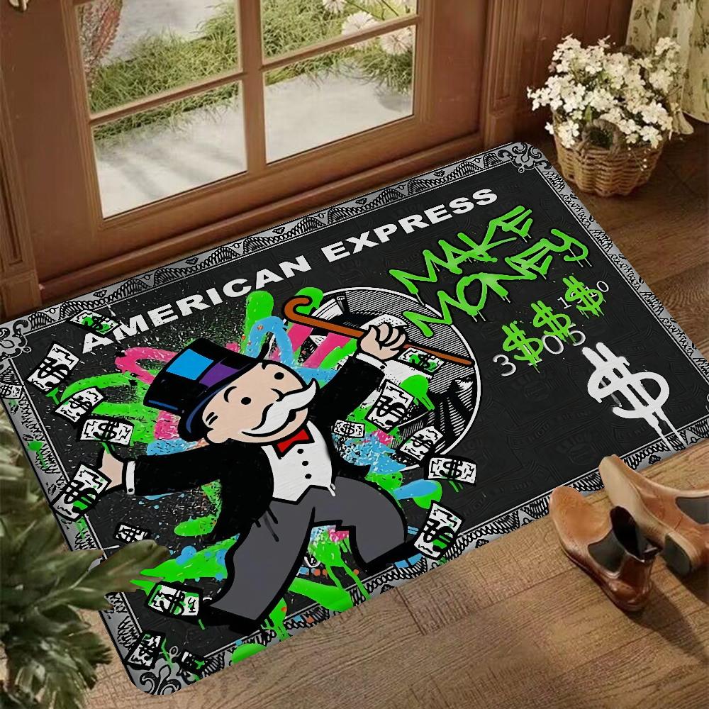

Dollar Alec Monopoly Fashion Luxury Entrance Door Mat Washable Non-Slip Living Room Sofa Chairs Area Mat Kitchen Welcome Doormat 40x60cm