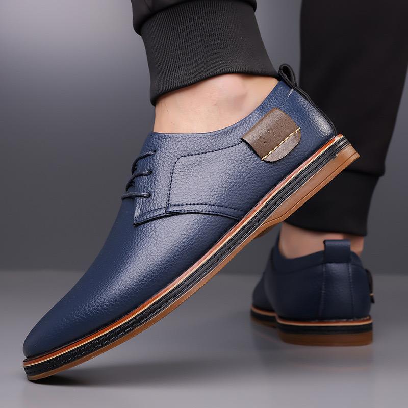 High Quality Mens Leather Shoes Luxury Cowhide Casual Shoes Lace Up Oxford Shoe Large Size Business Dress Shoes for Men Sneakers