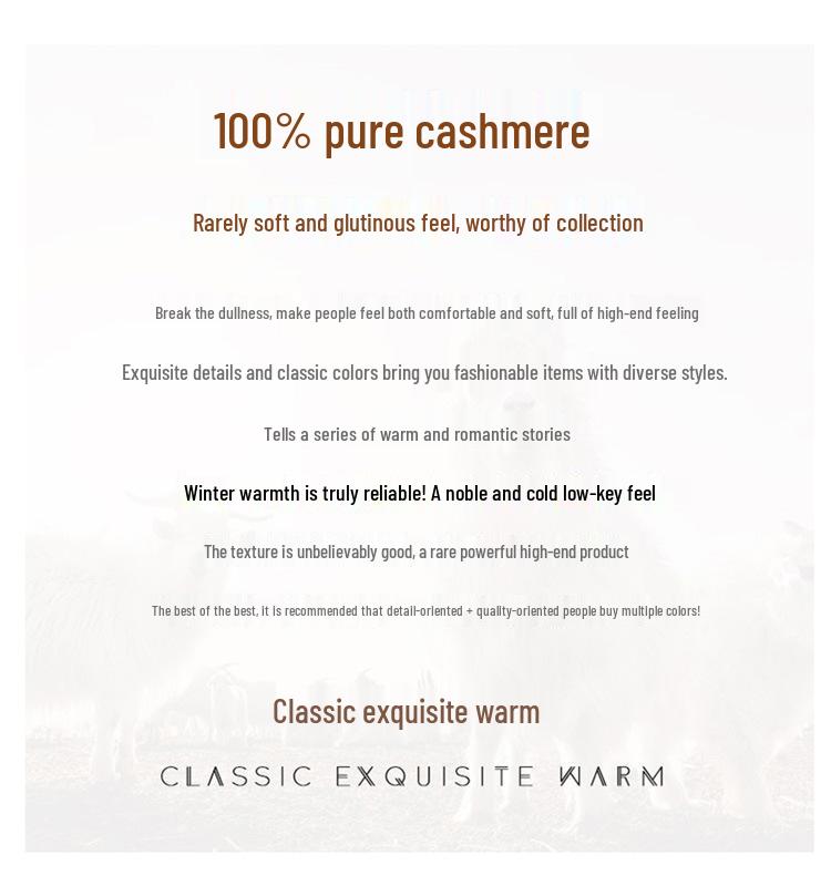 Unisex 100% Pure Cashmere Winter Beanie - Warm Knit European and American Style Slouch Hat