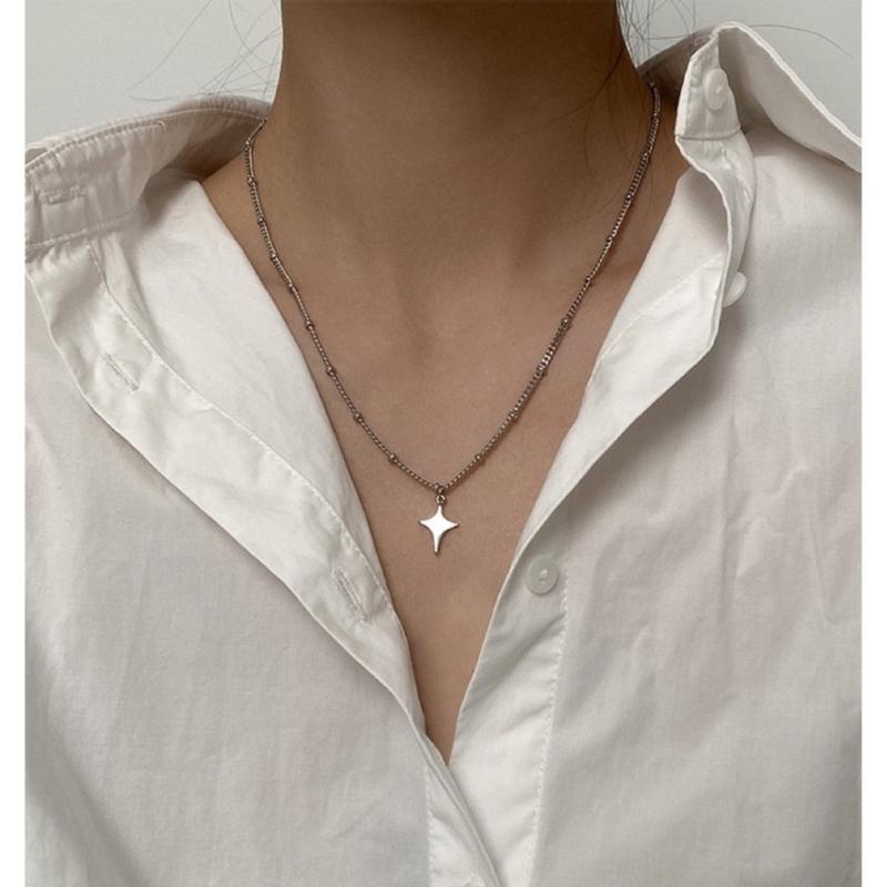 Chain Necklace Y2k Star Neck Jewelry Alloy Material Gift for Fashion Lover