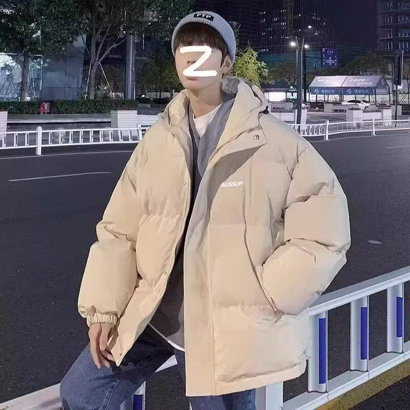 Trendy Brand Men's Korean Style Thick Cotton Hooded Puffer Jacket for Autumn/Winter - Casual Student Fashion.
