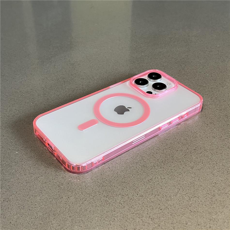 Luxury Magsafe Wireless Charge Matte Translucent Case For iPhone 15 14 13 12 11 Pro Max Plus Mini Magnetic Soft Bumper Cover