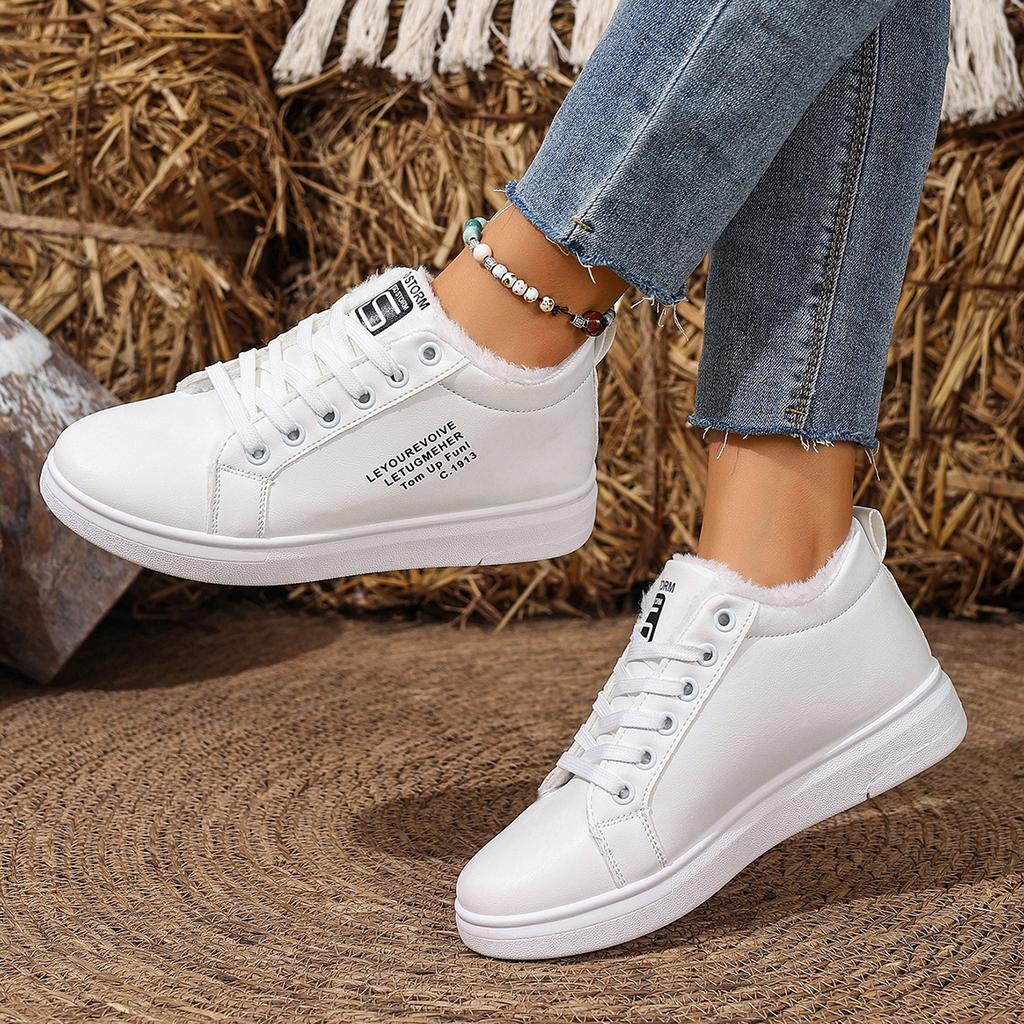 Nowe Śniegowce Zimowe Outdoorowe Buty Damskie Ciepłe Pluszowe Buty Casual Damskie Sznurowane Modne Trampki Platforma Śniegowce