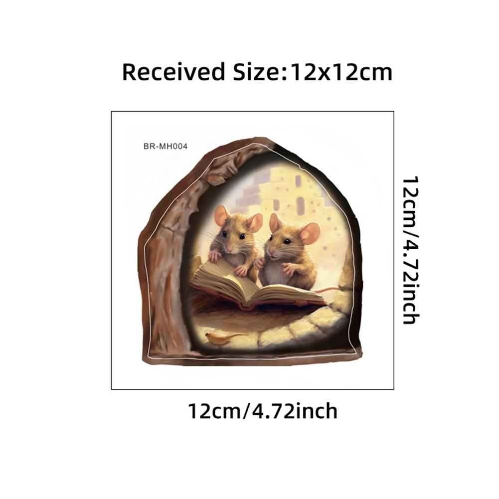 DIY Cartoon Funny Mouse Hole Wall Stickers Home Decoration Cute Animal Waterproof Decals Kid Bedroom Living Room Wallpaper Decor