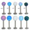 1PC G23 Titanium and Surgical Steel Opal Bead Ball Internally Threaded Labret Stud Ear Tragus Cartilage Helix Earring Lip Ring 4