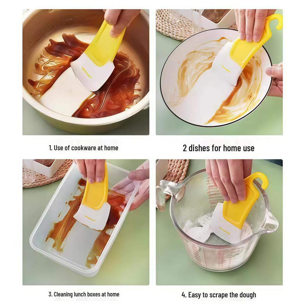 Household Silicone Scraper for Cleaning Pots, Pans, and Stoves - Removes Oil and Grease Stains Effortlessly.