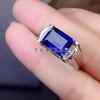 Blue Sapphire Emerald Cut Gemstone With 925 Sterling Silver Ring For Men's #20 JL375718167288