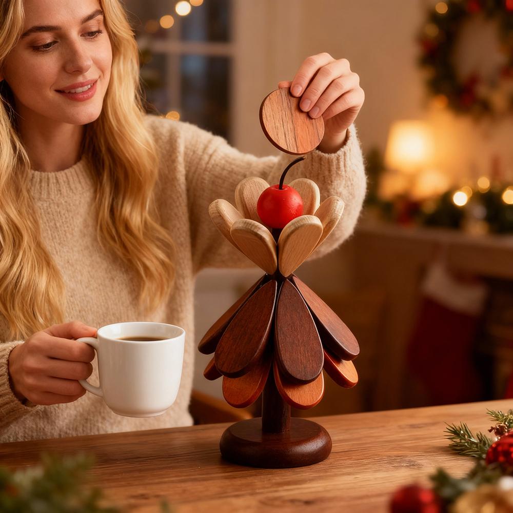 A Tree Insulation Mat Wooden Coaster