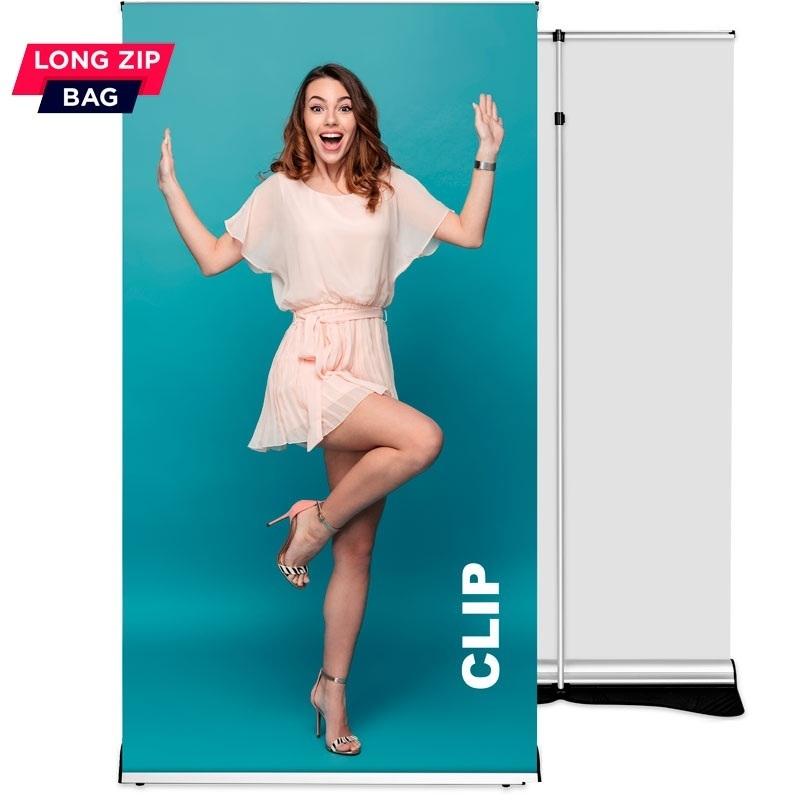 Roll up Clip 100x220 - telescopic pole, graphic exchange system