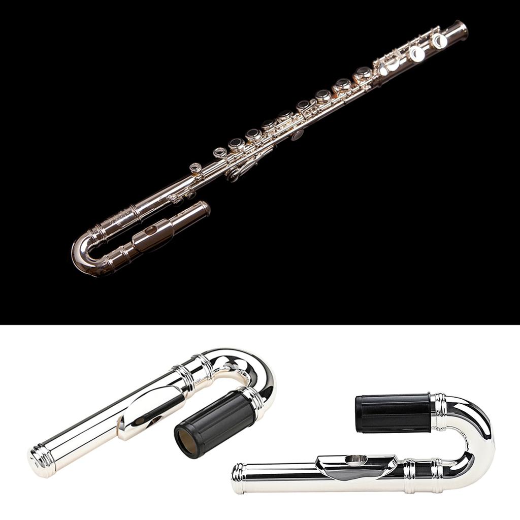 Klassische versilberte Flöte gebogen für Kopfstück Musikinstrument Metallflöte für Kopfstück Kopfstück für Erwachsene Anfänger