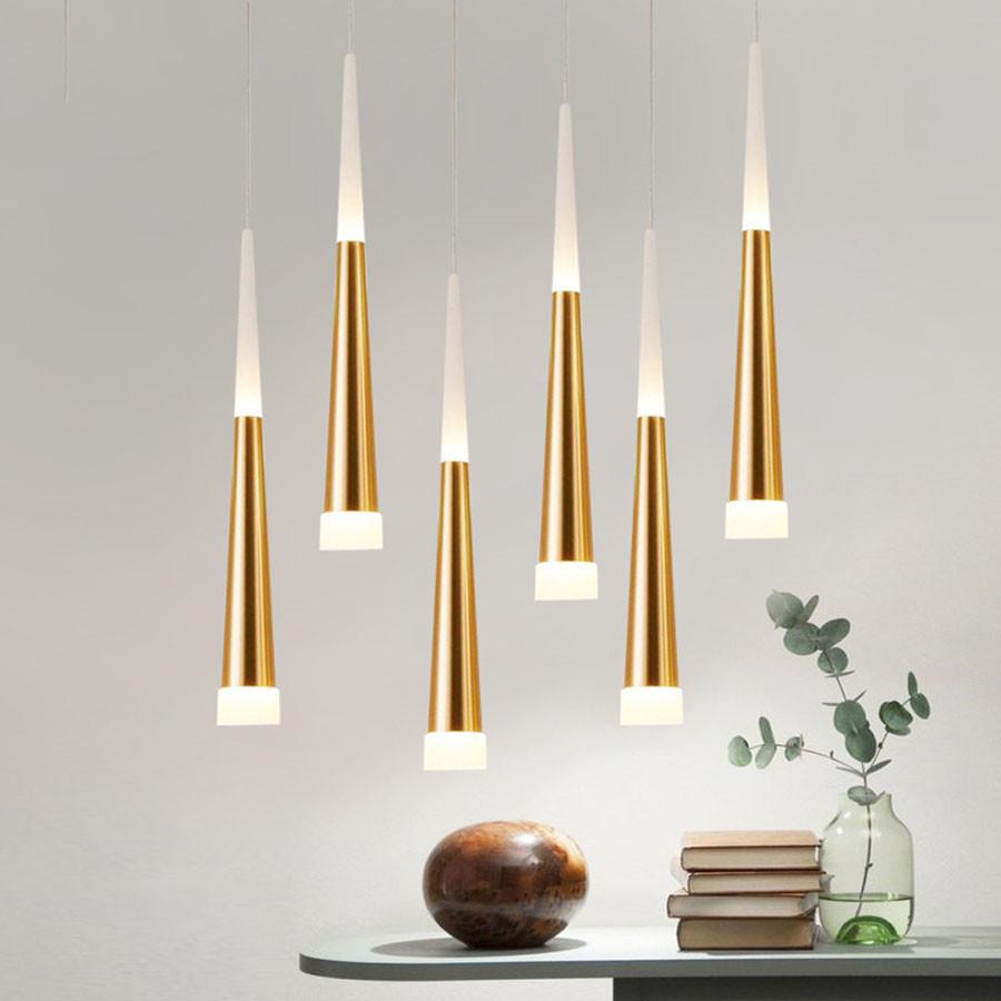 Modern Led Pendant Lights Nordic Acrylic Long Tube Hanging Lamps Droplight Restaurant Dining Room Bedroom Bar Pendant Lamps