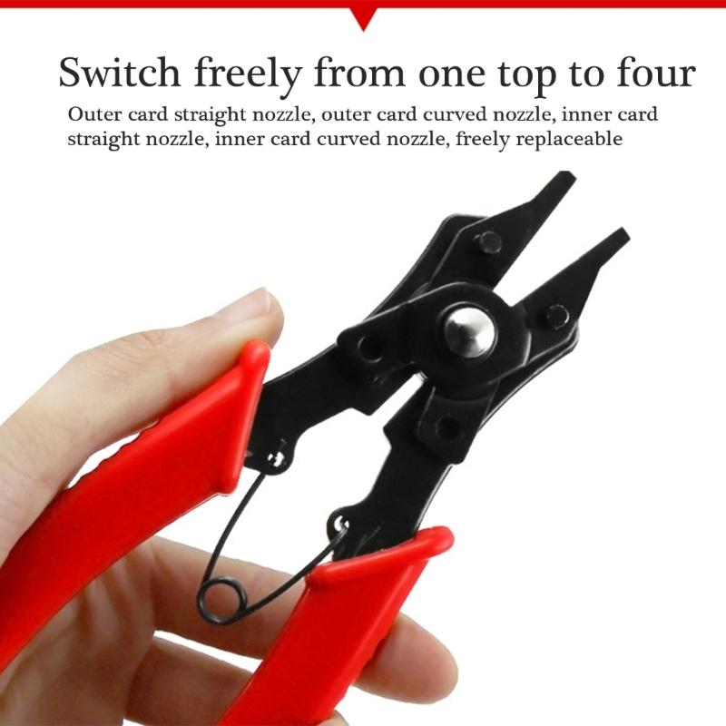 4 In 1 Snap Rings Pliers Plier Set Combination Retaining Clip Jewelry Circlip Pliers Internal External Rings Remover