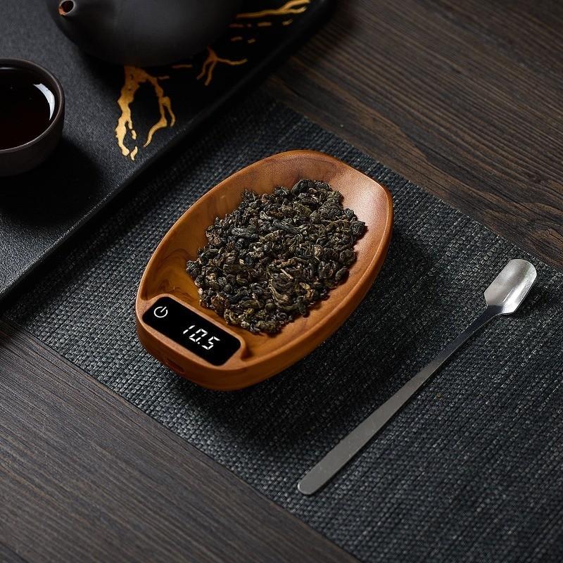 Portable Bean Plate Wooden Digital Bean Scale Barista Tool Precise Coffee Electronic Scale Professional Coffee Scale