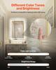 LED Bathroom Mirror 3 Colors Anti-fog Wall Mounted Vanity Mirror 60 x 80cm